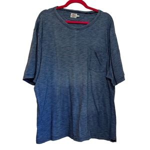 Faherty light blue & pink Striped Indigo Dyed T shirt sz XXL